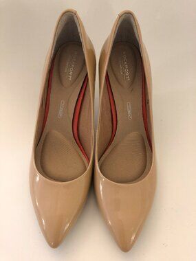 Rockport Patent Leather Pumps, Warm Taupe, Size US 8